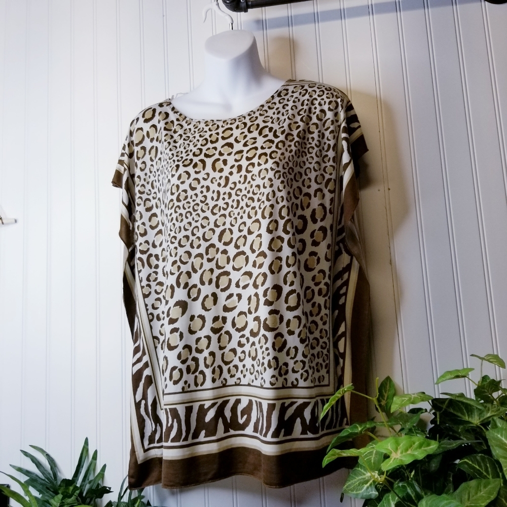 Metaphor Leopard Print Top Petite Medium - image 1